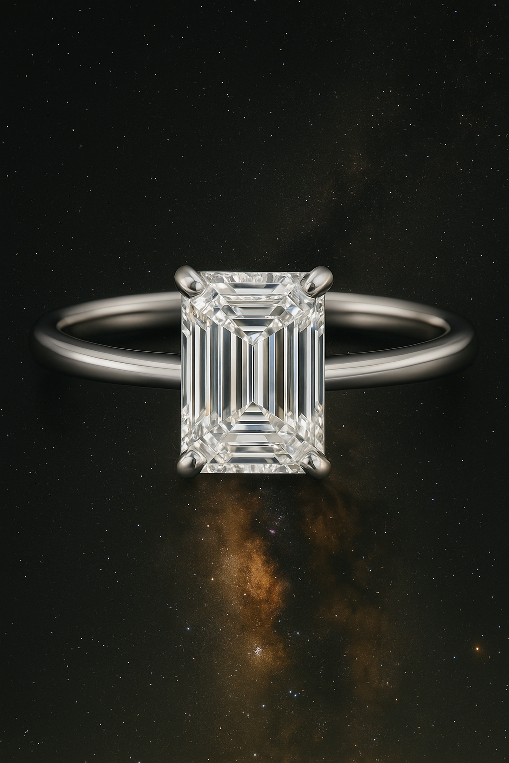 Emerald-Cut Diamond Engagement Ring