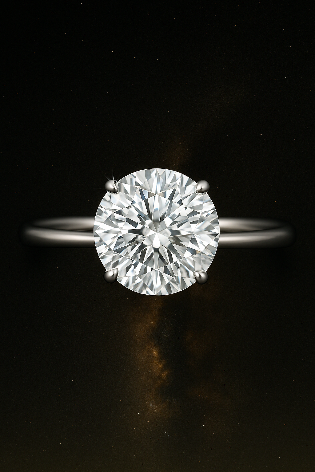Round-Cut Diamond Engagement Ring