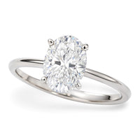 1 1/2 Carat Oval Lab Grown IGI G/VS1 Diamond Solitaire Ring in 14K White Gold