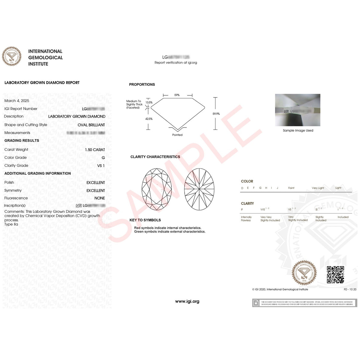 1 1/2 Carat Oval Lab Grown IGI G/VS1 Diamond Solitaire Ring in 14K White Gold