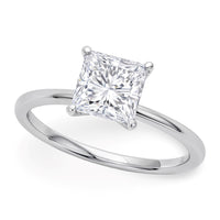 1.50Ct Princess Lab Grown IGI G/VS1 Diamond Ring in 14K White Gold