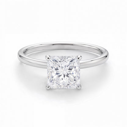1.50Ct Princess Lab Grown IGI G/VS1 Diamond Ring in 14K White Gold