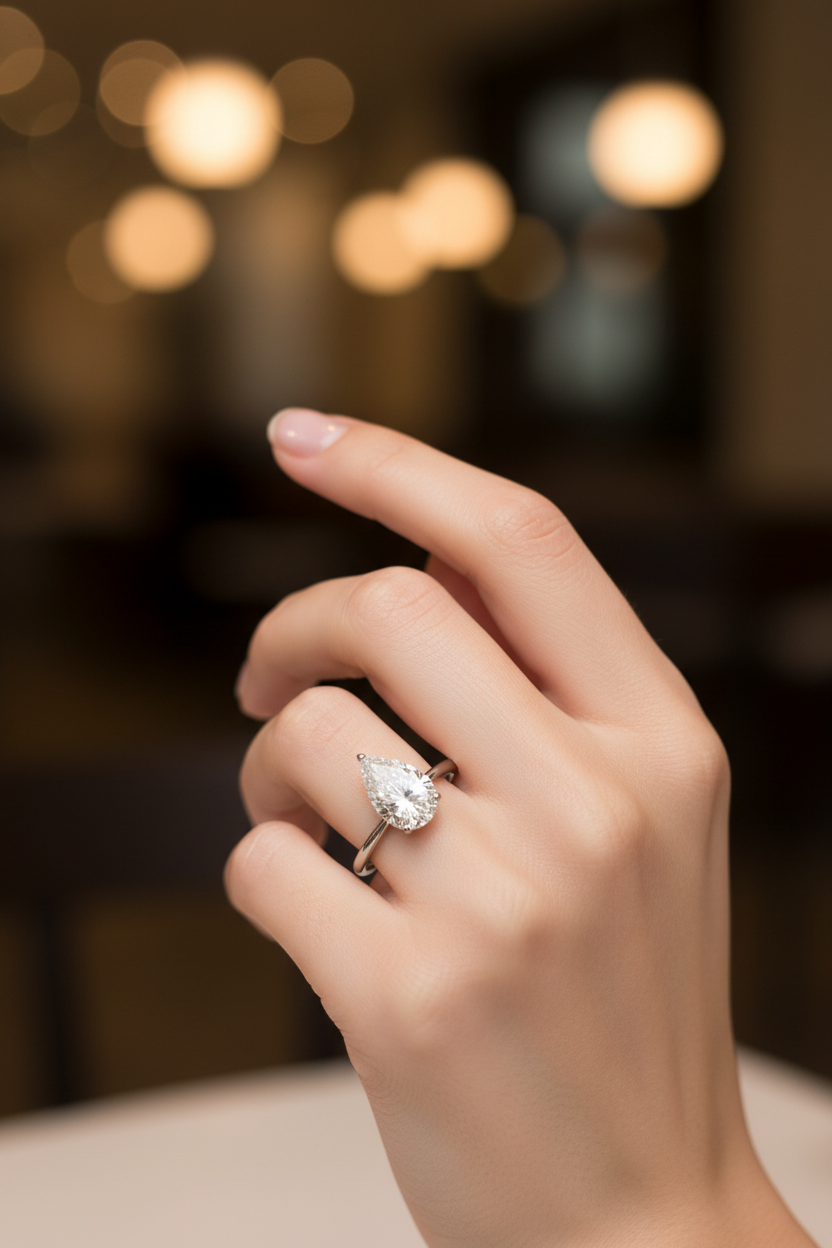 Pear-Cut Diamond Engagement Ring