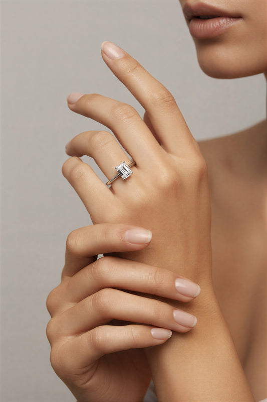 Emerald-Cut Diamond Engagement Ring